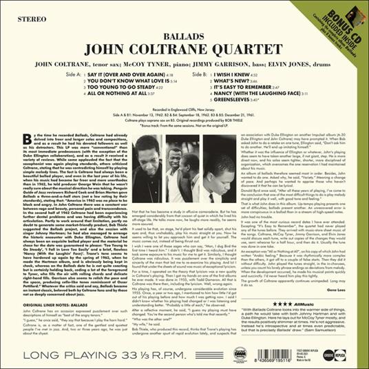 Ballads - Vinile LP + CD Audio di John Coltrane - 2