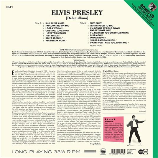 Elvis Presley (Debut Album) - Vinile LP + CD Audio di Elvis Presley - 2