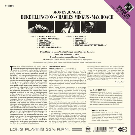 Money Jungle - Vinile LP + CD Audio di Duke Ellington,Charles Mingus - 3
