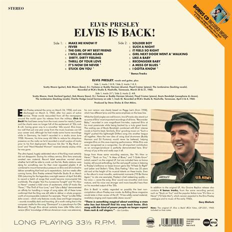 Elvis Is Back! - Vinile LP di Elvis Presley - 2