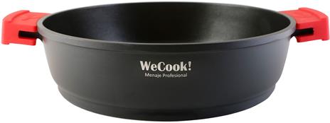 Wecook STONE2AB Batteria da Cucina 4 Pezzi in Alluminio Fuso, Induzione, Casseroli Anti-aderente Nero - 4