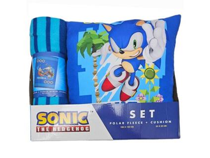 Sonic The Hedgehog Coperta In Pile + Cuscino Set Sega