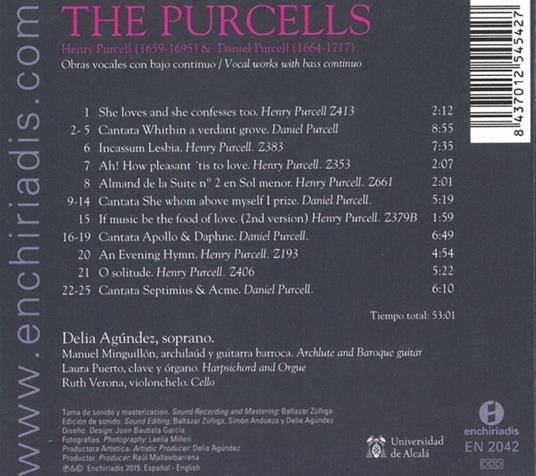 Purcells - CD Audio di Henry Purcell,Delia Agundez - 2