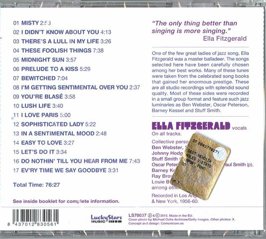 Sings Ballads for Lovers - CD Audio di Ella Fitzgerald - 2