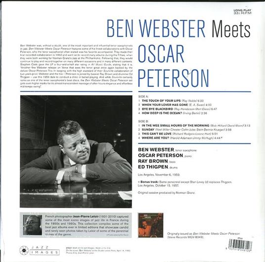 Ben Webster Meets Oscar Peterson (180 gr.) - Vinile LP di Ben Webster - 2