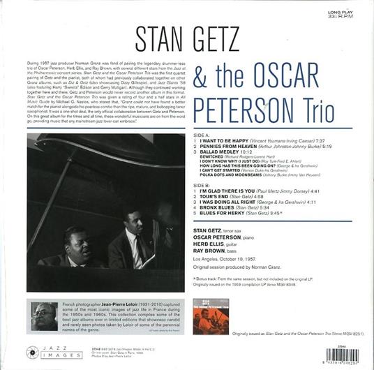 Stan Getz & the Oscar Peterson Trio (180 gr.) - Vinile LP di Stan Getz - 2
