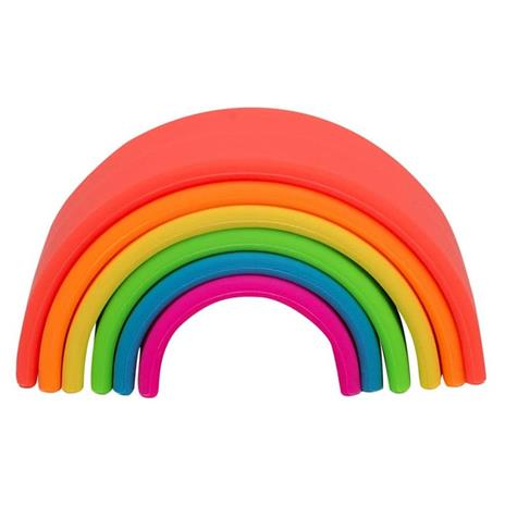 dëna Set di Giocattoli in Silicone Arcobaleno Neon 6 pz - 2