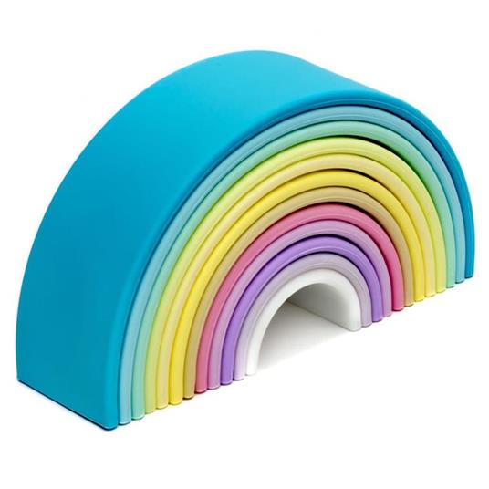 dëna Set di Giocattoli in Silicone Arcobaleno Pastel 12 pz