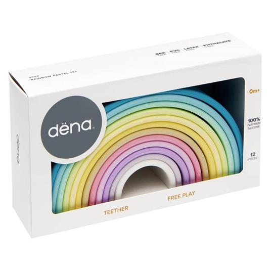 dëna Set di Giocattoli in Silicone Arcobaleno Pastel 12 pz - 3