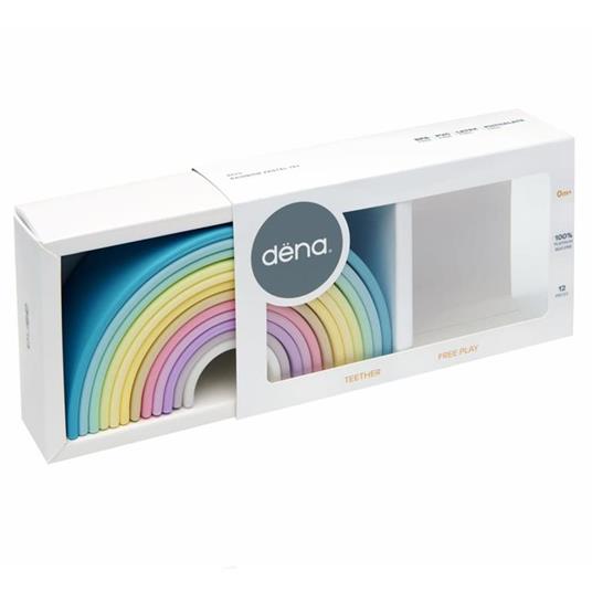 dëna Set di Giocattoli in Silicone Arcobaleno Pastel 12 pz - 4