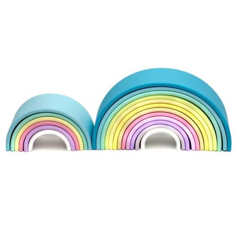 dëna Set di Giocattoli in Silicone Arcobaleno Pastel 12 pz - 5