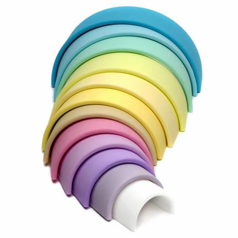 dëna Set di Giocattoli in Silicone Arcobaleno Pastel 12 pz - 6