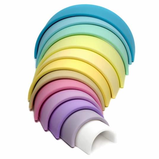 dëna Set di Giocattoli in Silicone Arcobaleno Pastel 12 pz - 6
