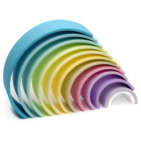 dëna Set di Giocattoli in Silicone Arcobaleno Pastel 12 pz - 8