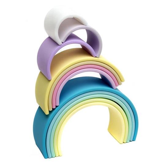 dëna Set di Giocattoli in Silicone Arcobaleno Pastel 12 pz - 9