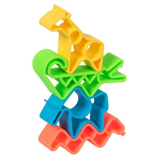 dëna Set di Giocattoli in Silicone Animali Neon 4 pz