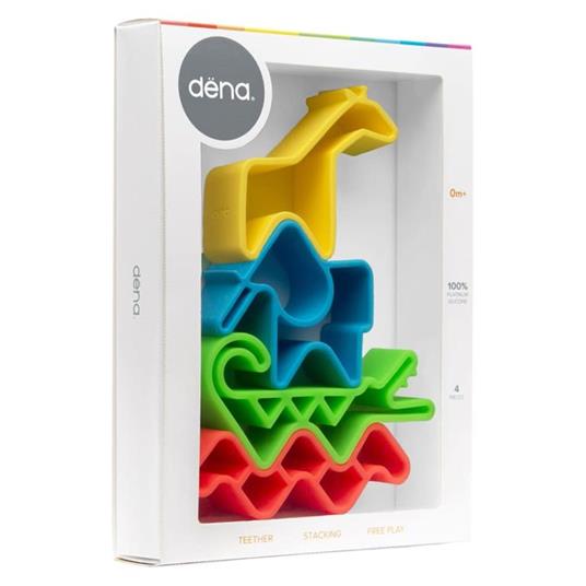 dëna Set di Giocattoli in Silicone Animali Neon 4 pz - 4