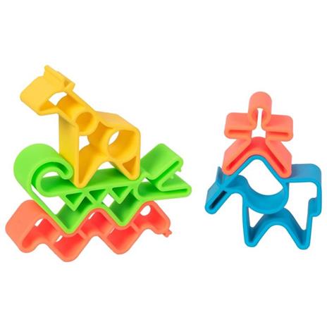 dëna Set di Giocattoli in Silicone Animali Neon 4 pz - 5