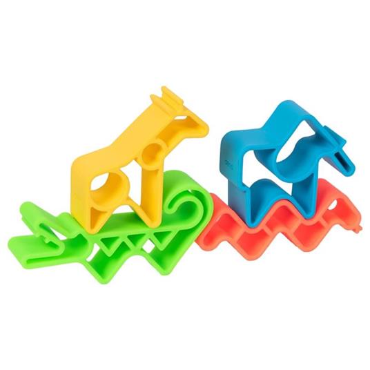 dëna Set di Giocattoli in Silicone Animali Neon 4 pz - 6