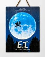 E.T. Movie Poster Wooden Art