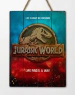 Jurassic World Life Finds A Way Wooden Art
