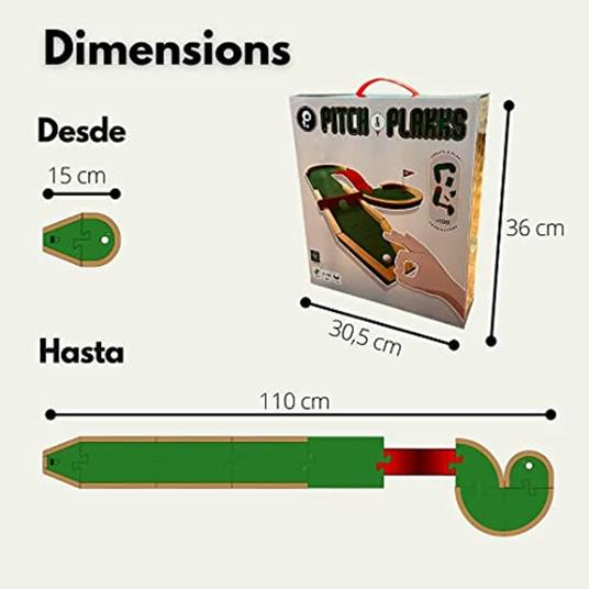 PITCH & PLAKKS  Minigolf Gioco da Tavolo  Per Bambini e Adulti  Da 3 a 99 Anni  Da 1 a 10 Giocatori  Legno  Giochi Educativi e di Abilità  Gioco Creativo  Per Tutta la Famiglia - 5