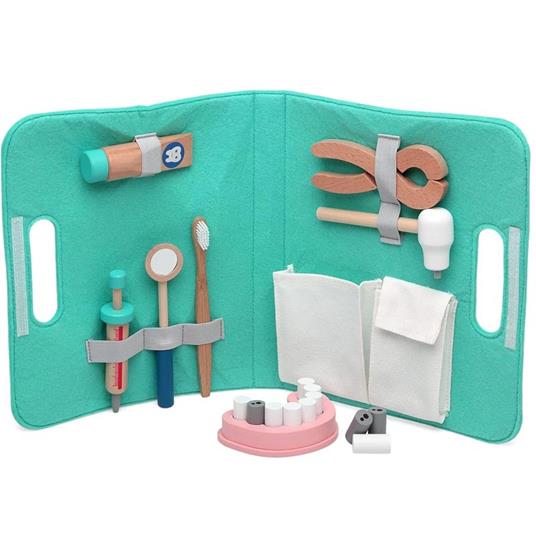 Set Dentista In Legno Con Accessori E Borsetta  03442