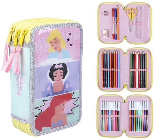 Astuccio per la Scuola con Accessori Princesses Disney 43 Pezzi Rosa (12,5 x 6,5 x 19,5 cm)