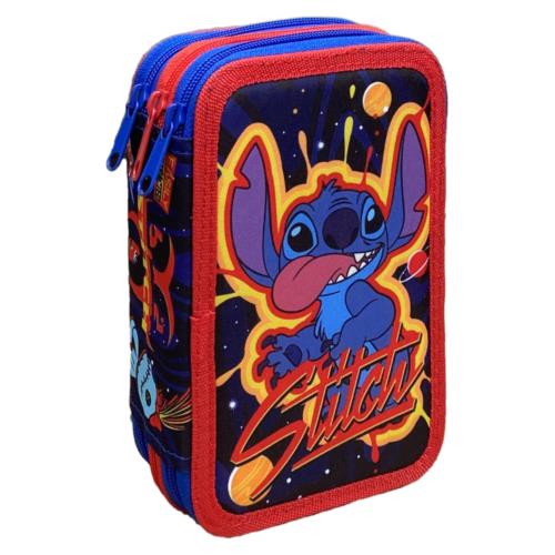Astuccio Porta Colori Completo 3 Zip Premium Stitch Boy - Dimagrf