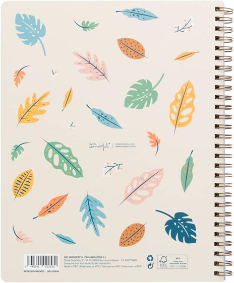 Taccuino A5, fogli bianchi a righe, con tasca interna e 3 fogli di adesivi Mr Wonderful - So Many Great Ideas - 5