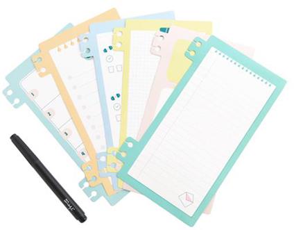 Kit di 6 set di fogli decorativi per agende in cartoncino con spirale - Never stop dreaming