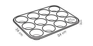 Stampo per 12 Muffin 26x34cm - 2