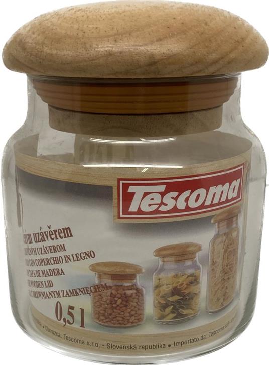 Tescoma, barattolo contenitore da 0,5 in vetro con tappo Wood