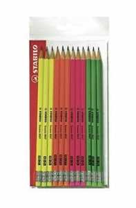 Cartoleria Matita in grafite - STABILO Swano fluo - Pack da 12 - Colori assortiti STABILO