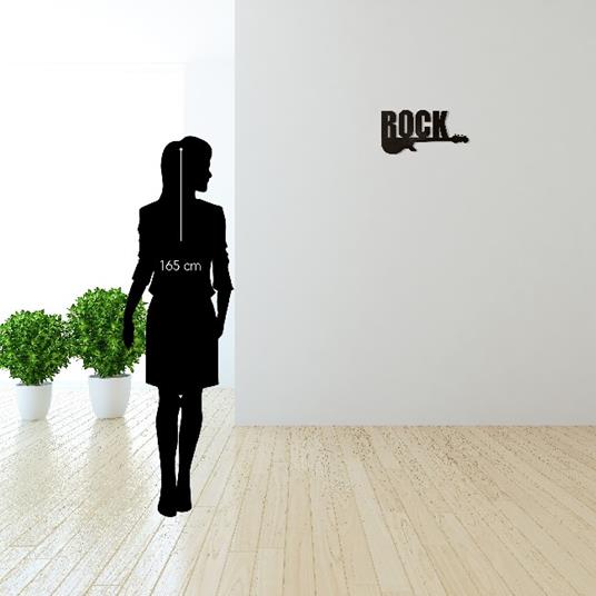 HOMEMANIA Decorazione da Parete Frasi. Wall Art Muro. Rock. Per Soggiorno, Camera. Nero in Acciaio, 50 x 0,15 x 25 cm - 18