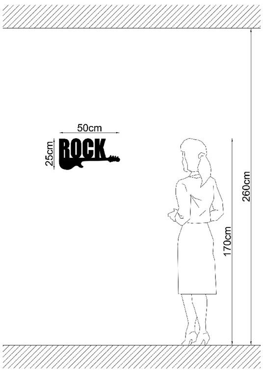 HOMEMANIA Decorazione da Parete Frasi. Wall Art Muro. Rock. Per Soggiorno, Camera. Nero in Acciaio, 50 x 0,15 x 25 cm - 20