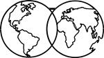HOMEMANIA Decorazione da Parete World Map 9. Wall Art Muro. Mappa Del Mondo. Per Soggiorno, Camera, Ufficio. Nero in Metallo, 60 x 0,15 x 34 cm