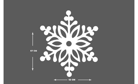Decorazione in Metallo Fiocco di Neve 3 in Metallo, Bianco, EPIKASA - 3
