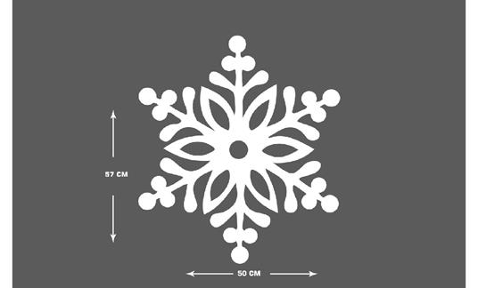 Decorazione in Metallo Fiocco di Neve 3 in Metallo, Bianco, EPIKASA - 3