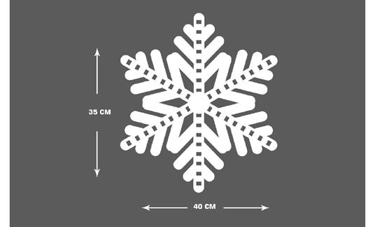 Decorazione in Metallo Fiocco di Neve 7 in Metallo, Bianco, EPIKASA - 3