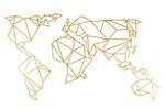 Decorazione in Metallo Mappa del Mondo 18 in Metallo, Oro, EPIKASA