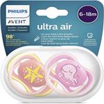 Philips Avent SCF085/04 Ciuccio Ultra Air per Bambina 6-18 Mesi 2 pezzi