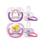 Philips Avent SCF080/11 Ciuccio Animali Ultra Air (0-6m) Bambina Confezione 2pz