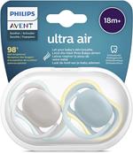 Philips Avent Ciuccio Ultra Air 18 mesi+ con Custodia da trasporto/sterilizzazione 2 pezzi