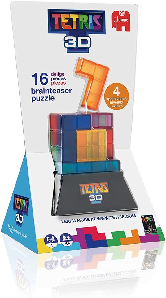Jumbo Tetris 3D-Gioco di abilità e Costruzione per Bambini dai 6 Anni in su Multicolore 19845