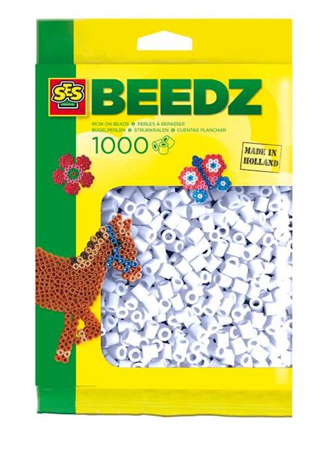 SES Creative Beedz Confezione di 1000 perline bianche da stirare per bambini SES