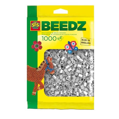 SES Creative Beedz Confezione di 1000 perline grigie da stirare per bambini SES