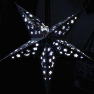 Stella Decorazione Natale Betterie Luminosa 15 Led Superfice Olografica 42X42Cm - 2