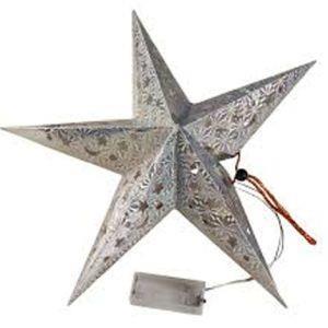 Stella Decorazione Natale Betterie Luminosa 15 Led Superfice Olografica 42X42Cm - 3