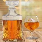 Bottiglia Whisky Liquori Cognac Brandy Caraffa Decanter In Vetro e Tappo 1 Litro